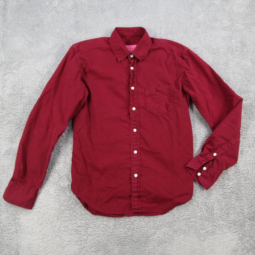 Rag & Bone Tailored Workwear Mens Medium Burgundy Red Cotton Button Down Shirt